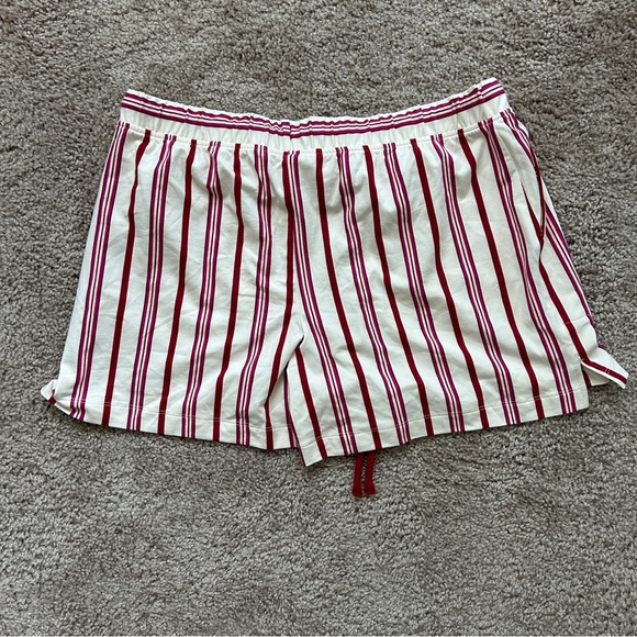 Soma Smart Striped Champagne Red Pink White Embraceable Drawstring Shorts NWT M - Picture 5 of 11